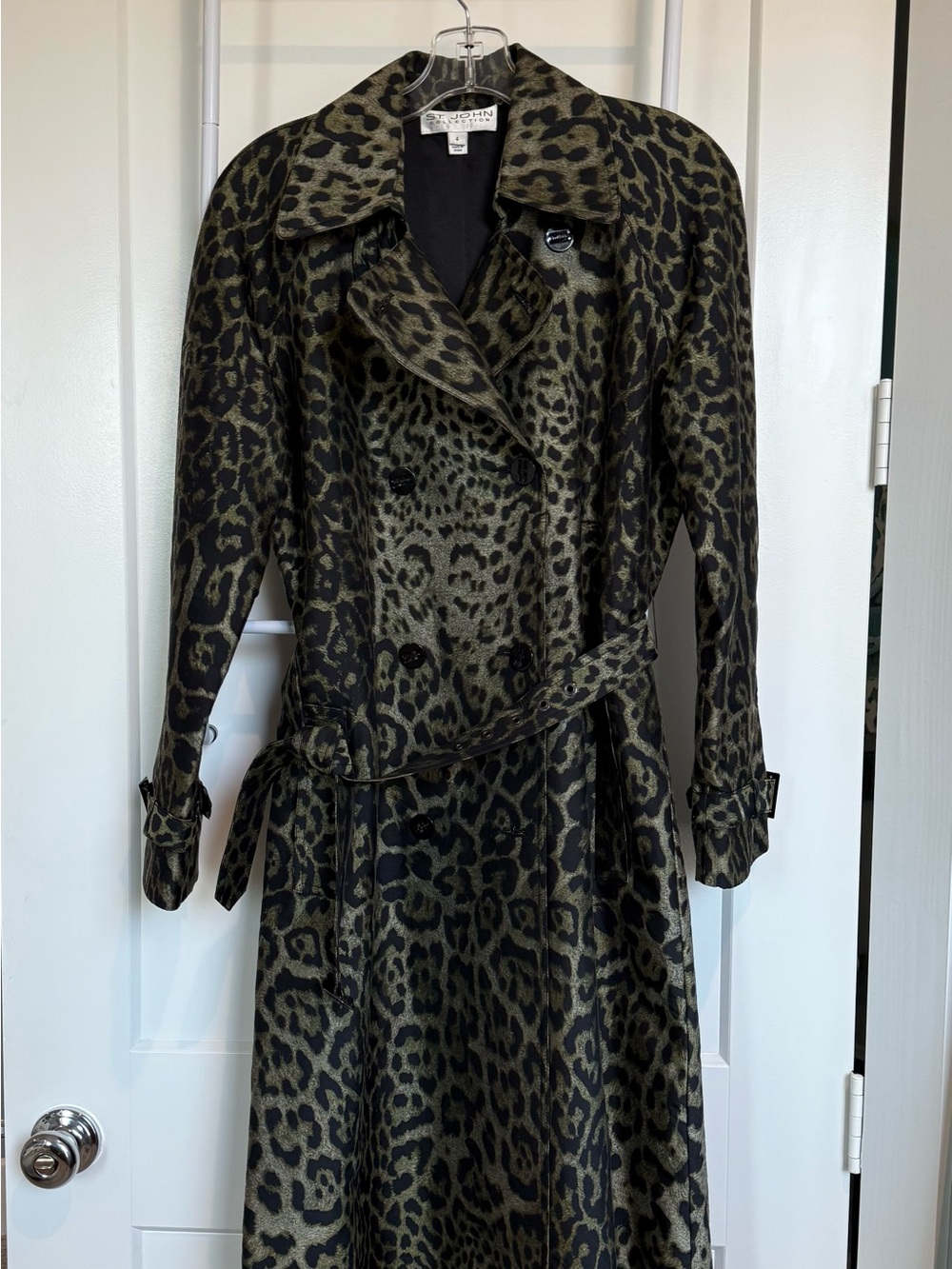 St. John Leopard Print Jacket in Olive & Black